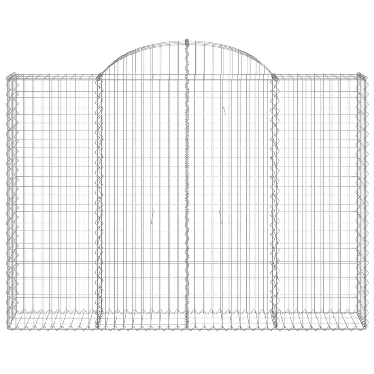 Cestas gaviones 5 uds forma de arco hierro 200x30x140/160 cm