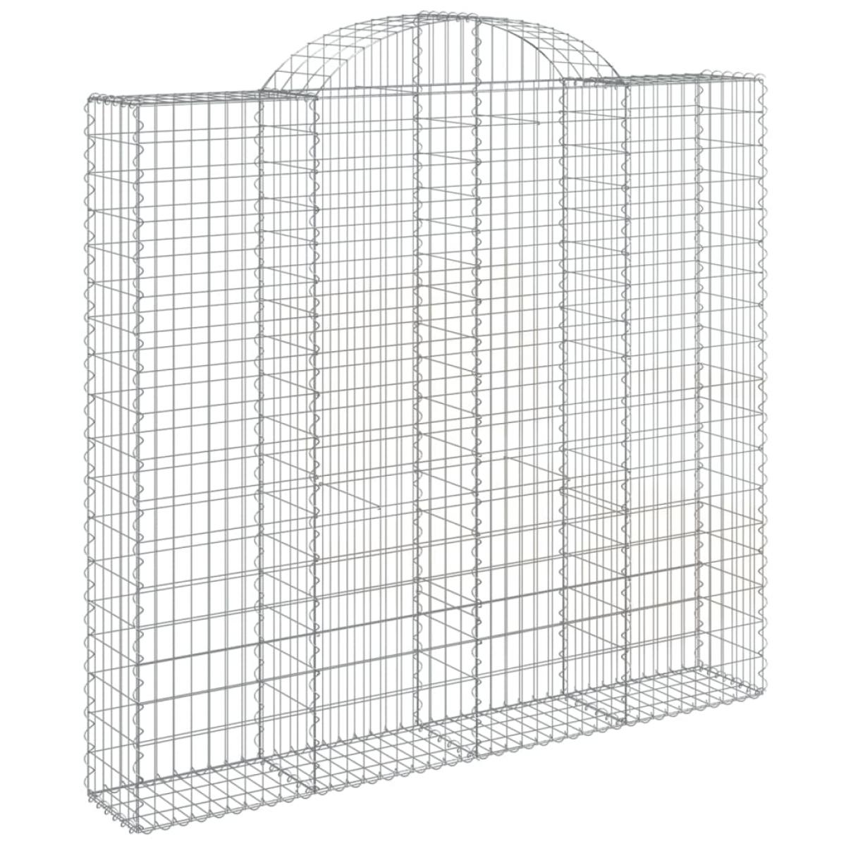 Cestas de gaviones 3 uds forma de arco hierro 200x30x180/200 cm