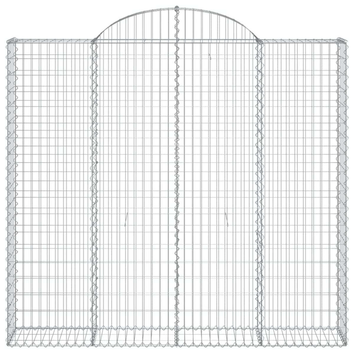 Cestas de gaviones 3 uds forma de arco hierro 200x30x180/200 cm