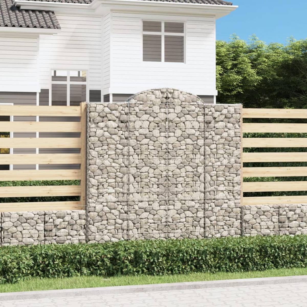 Cestas de gaviones 5 uds forma de arco hierro 200x30x200/220 cm