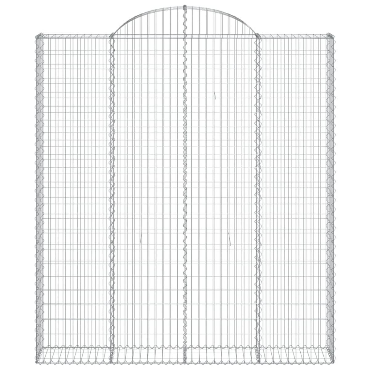 Cestas de gaviones 5 uds forma de arco hierro 200x30x220/240 cm
