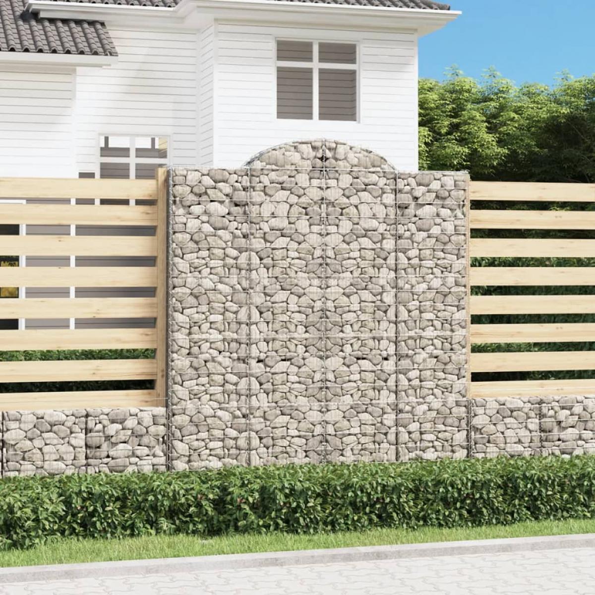 Cestas de gaviones 11 uds forma de arco hierro 200x30x220/240cm