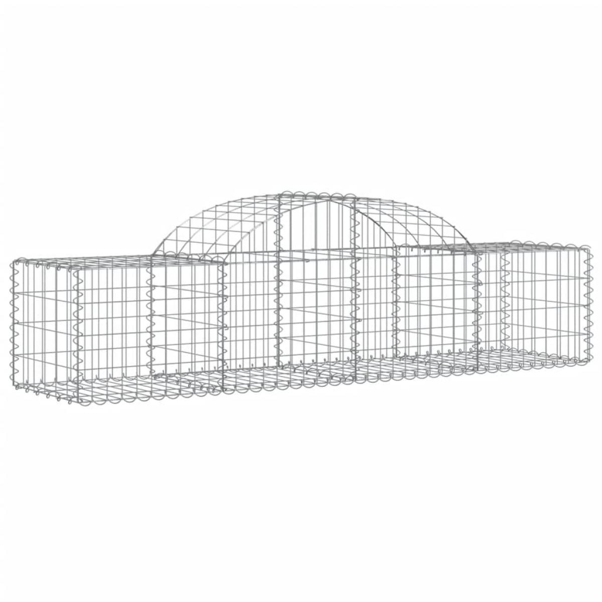 Cestas de gaviones 9 uds forma de arco hierro 200x50x40/60 cm