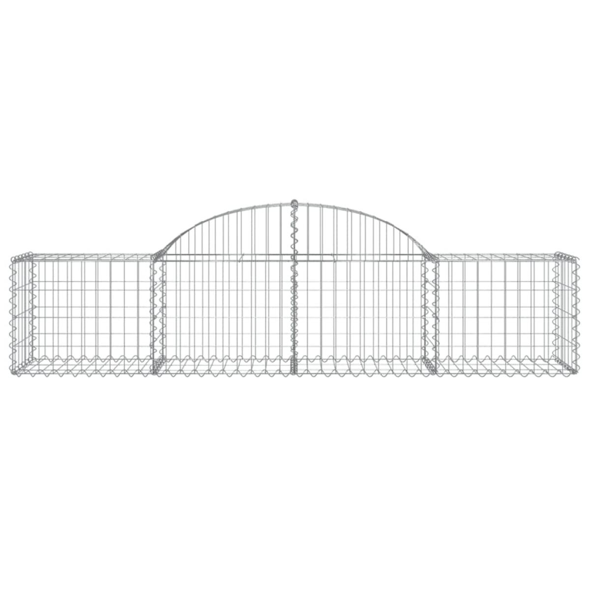 Cestas de gaviones 9 uds forma de arco hierro 200x50x40/60 cm