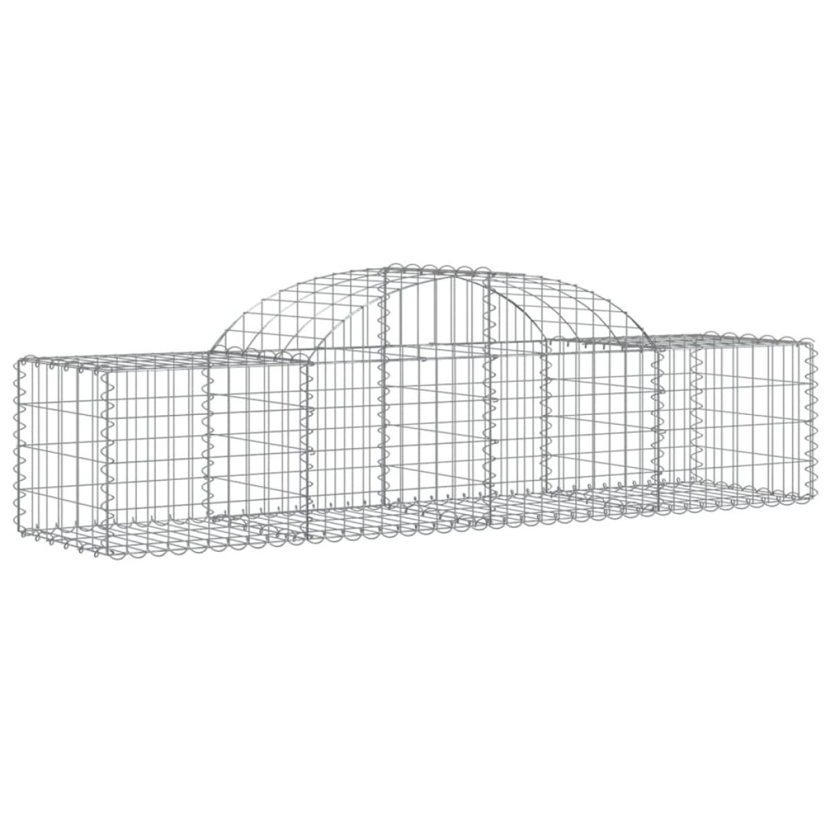 Cestas de gaviones 11 uds forma de arco hierro 200x50x40/60 cm