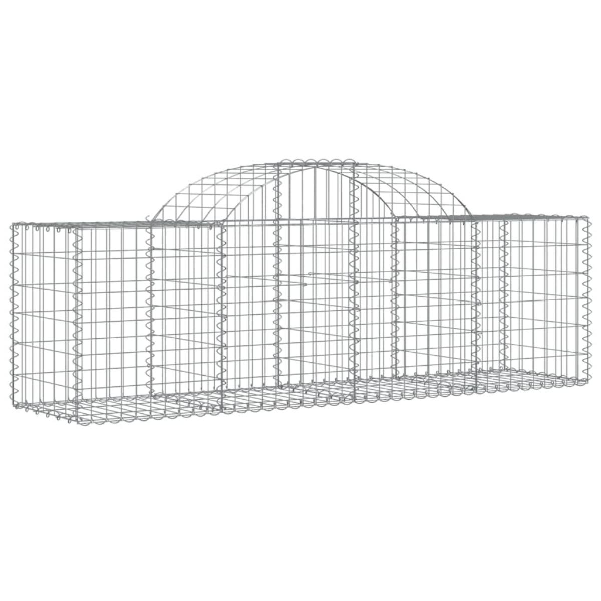 Cestas de gaviones 9 uds forma de arco hierro 200x50x60/80 cm