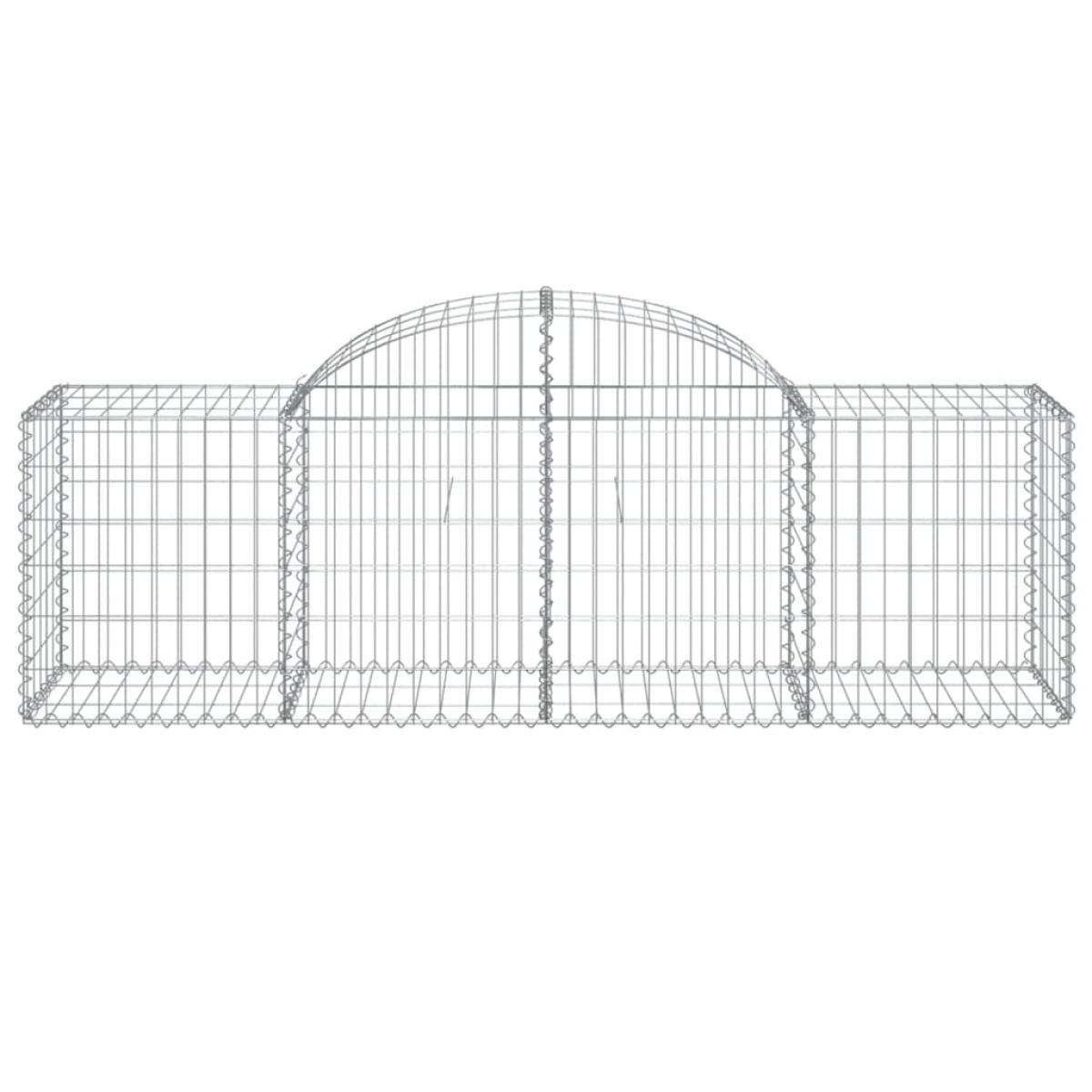 Cestas de gaviones 15 uds forma de arco hierro 200x50x60/80 cm