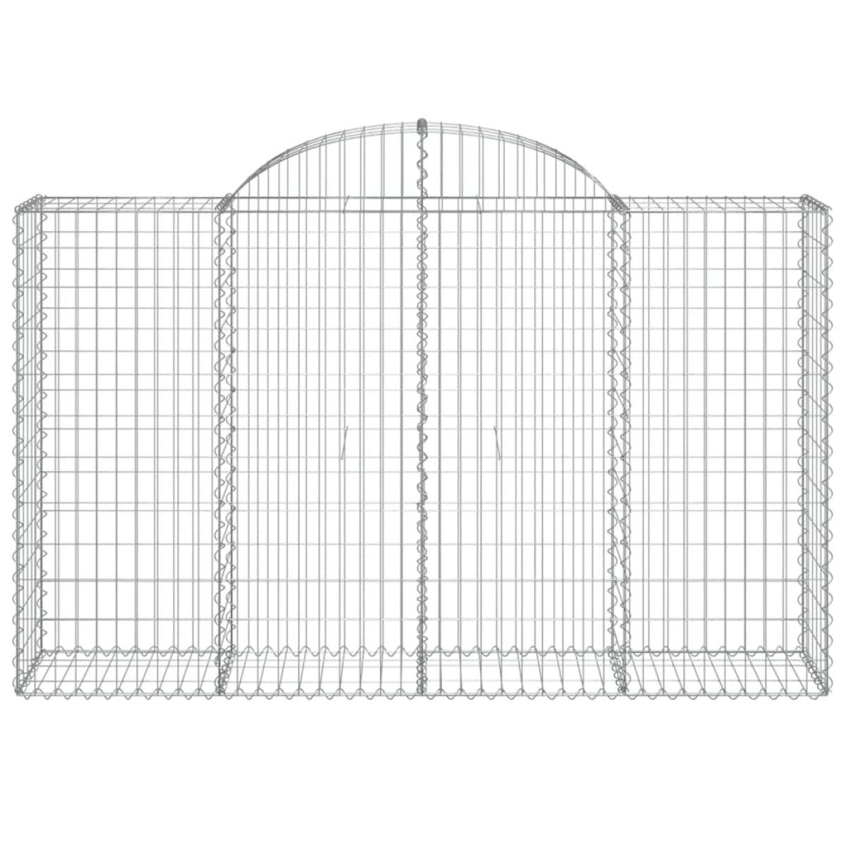Cestas de gaviones 3 uds forma de arco hierro 200x50x120/140 cm