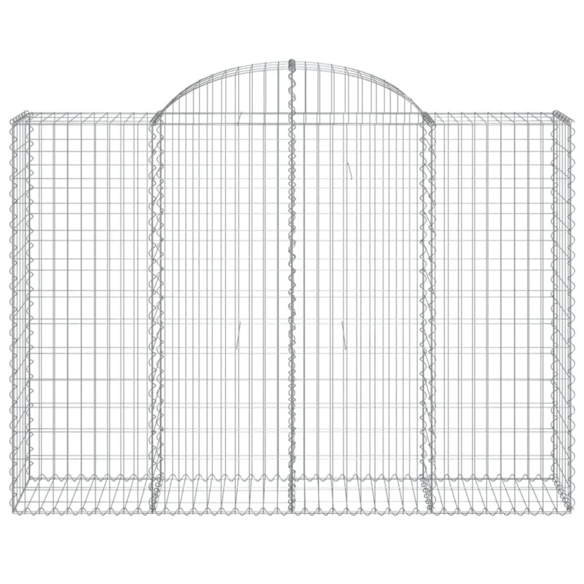 Cestas gaviones 15 uds forma de arco hierro 200x50x140/160 cm