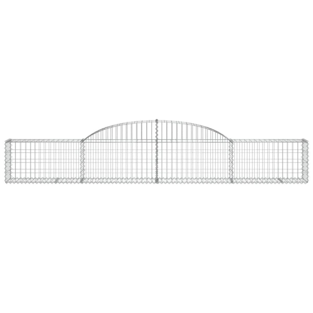 Cestas de gaviones 13 uds forma de arco hierro 300x30x40/60 cm
