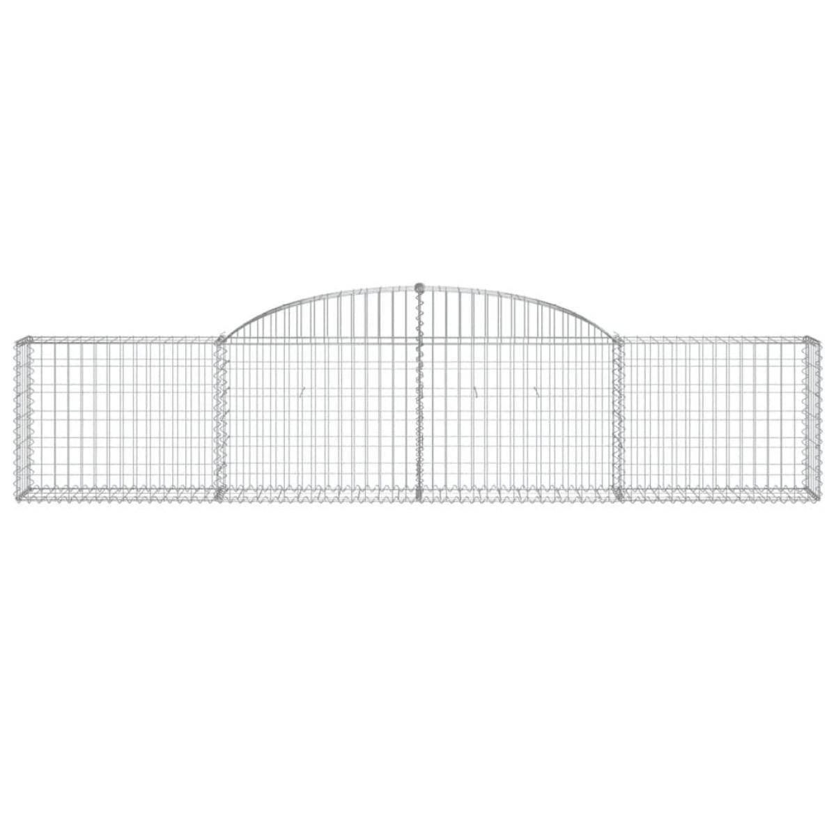 Cestas de gaviones 3 uds forma de arco hierro 300x30x60/80 cm