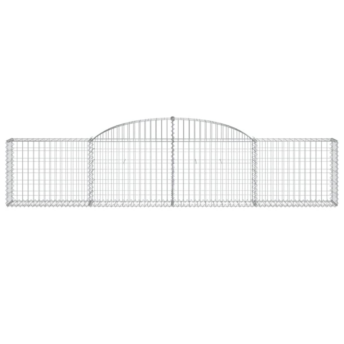 Cestas de gaviones 7 uds forma de arco hierro 300x30x60/80 cm