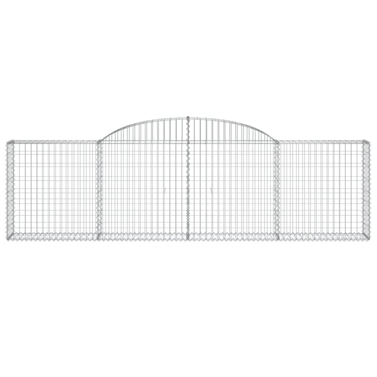 Cestas de gaviones 15 uds forma de arco hierro 300x30x80/100 cm