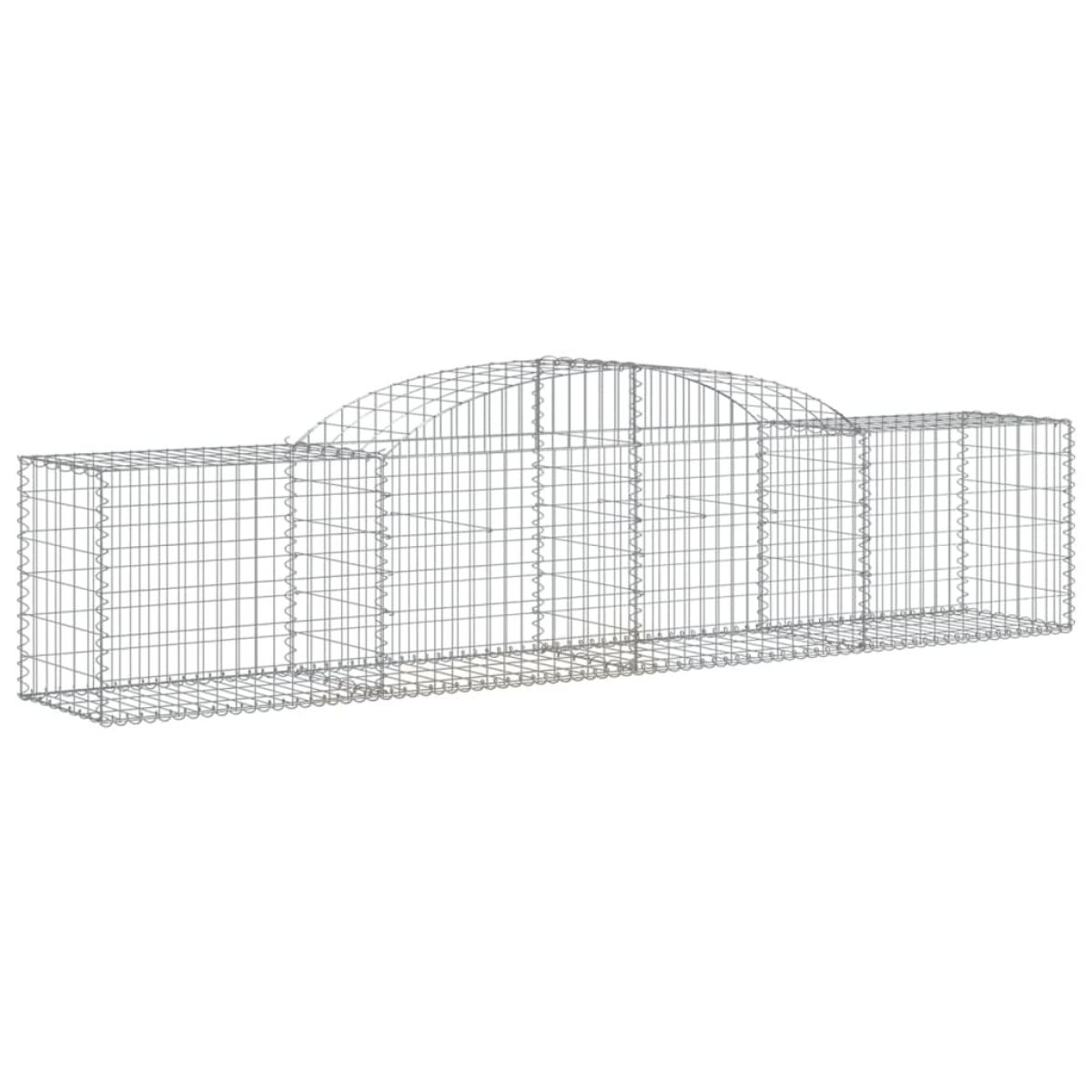 Cestas de gaviones 7 uds forma de arco hierro 300x50x60/80 cm