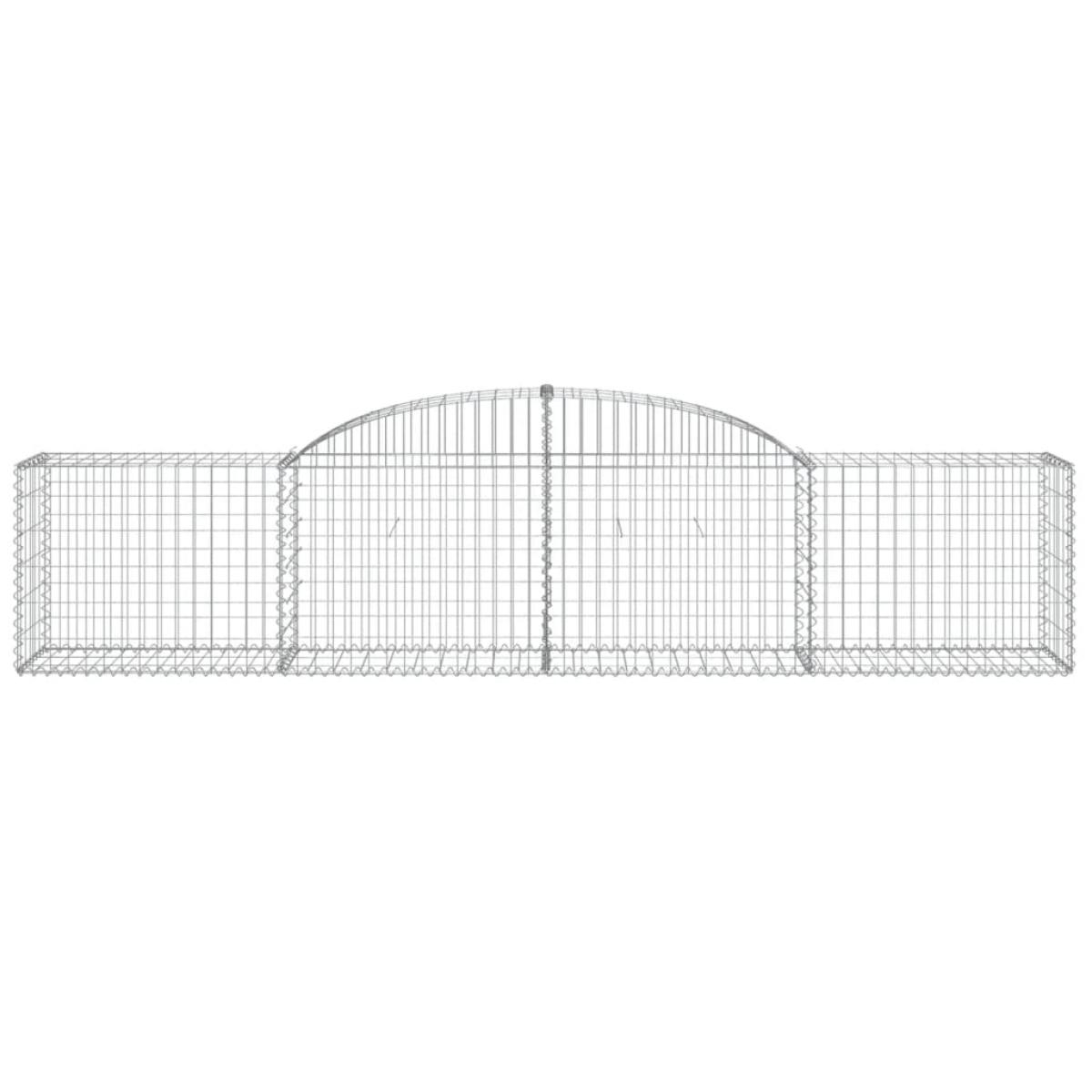 Cestas de gaviones 7 uds forma de arco hierro 300x50x60/80 cm