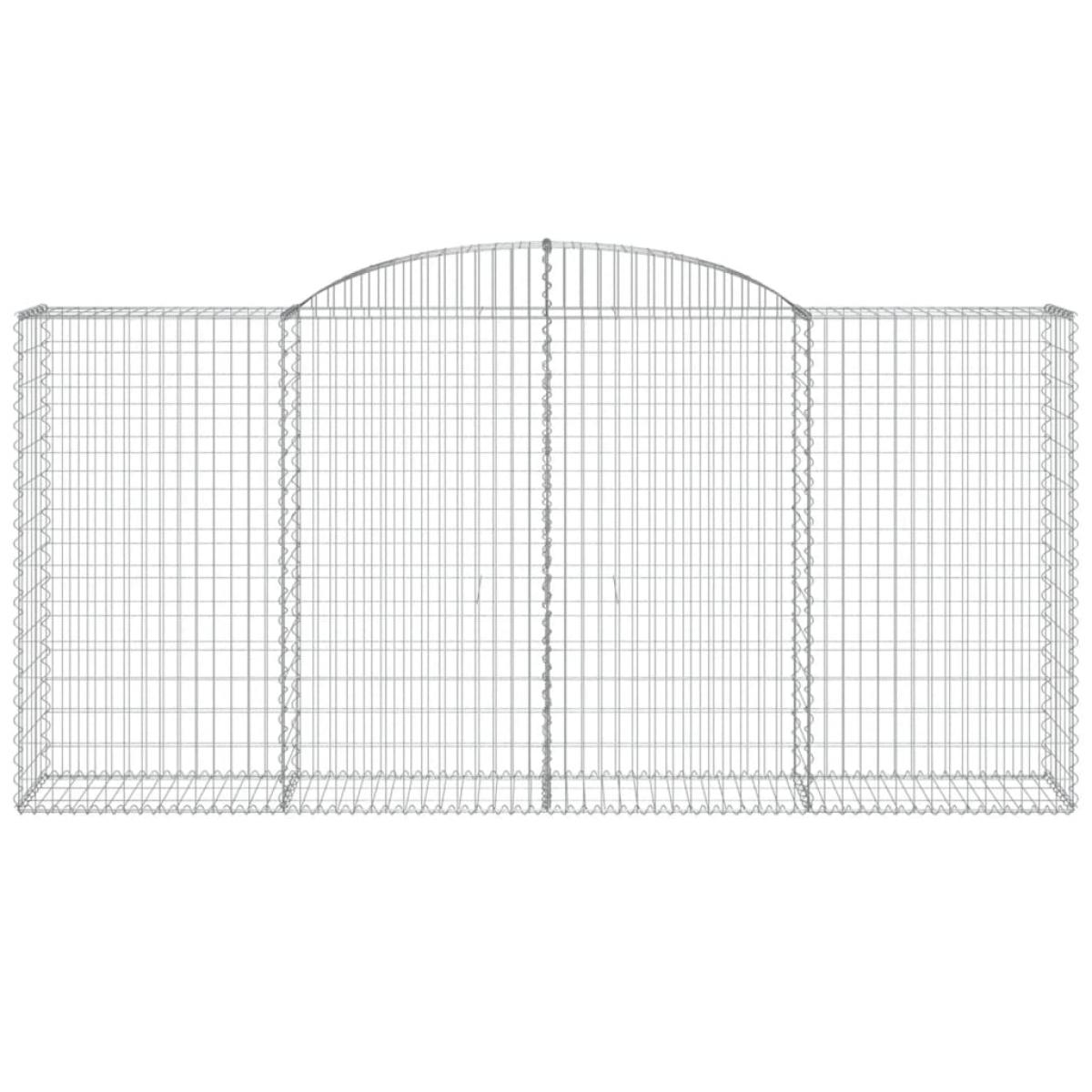 Cestas gaviones 7 uds forma de arco hierro 300x50x140/160 cm