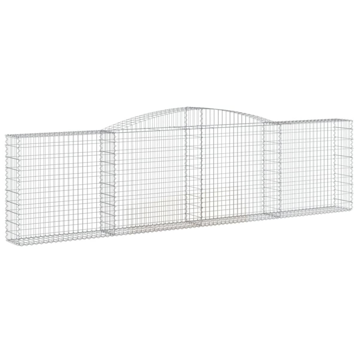 Cestas de gaviones 3 uds forma de arco hierro 400x30x100/120 cm