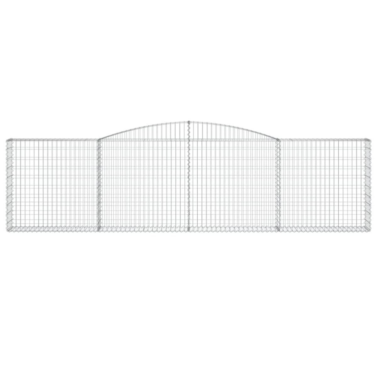 Cestas de gaviones 3 uds forma de arco hierro 400x30x100/120 cm