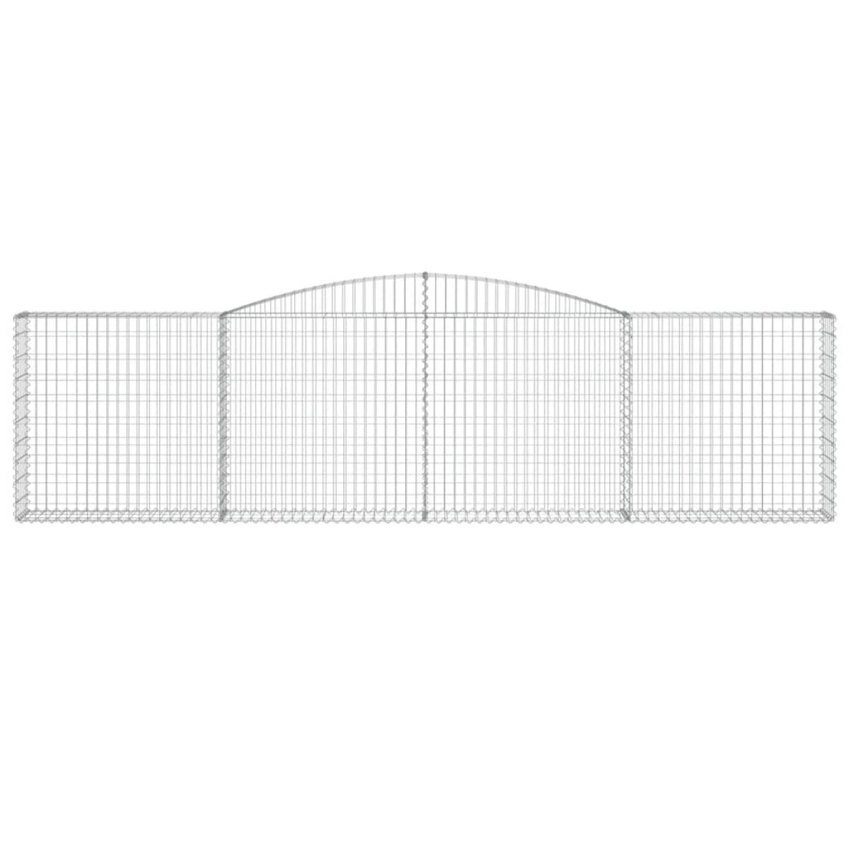 Cestas de gaviones 7 uds forma de arco hierro 400x30x100/120 cm