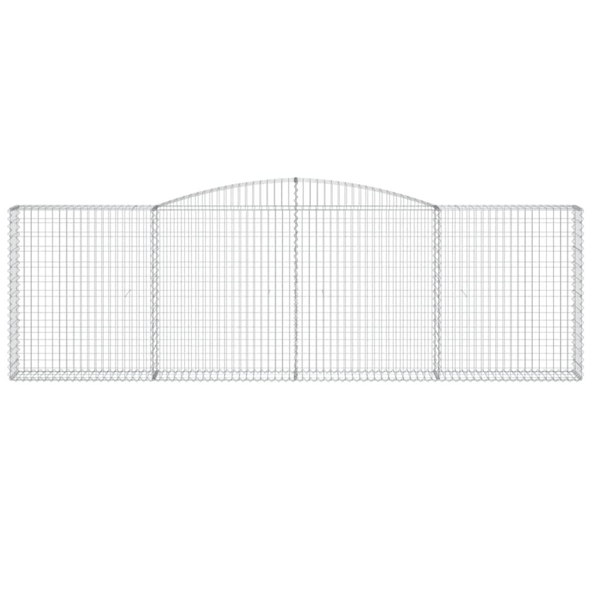 Cestas de gaviones 7 uds forma de arco hierro 400x30x120/140 cm