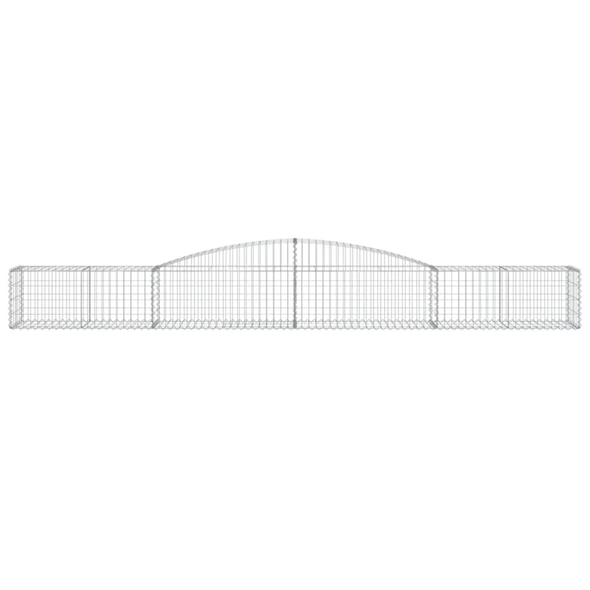 Cestas de gaviones 7 uds forma de arco hierro 400x50x40/60 cm