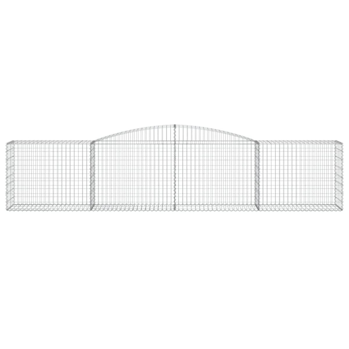 Cestas de gaviones 7 uds forma de arco hierro 400x50x80/100 cm