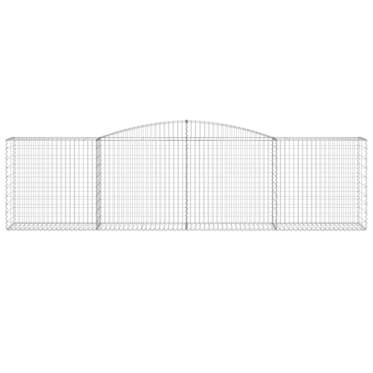 Cestas de gaviones 3 uds forma de arco hierro 400x50x100/120 cm
