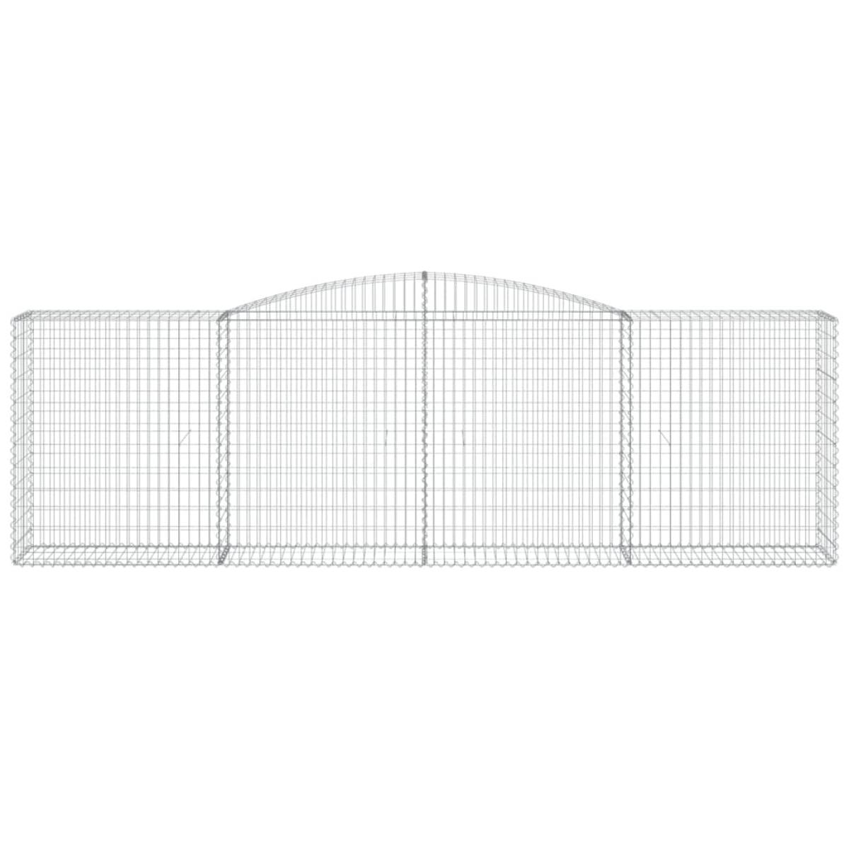 Cestas de gaviones 7 uds forma de arco hierro 400x50x120/140 cm