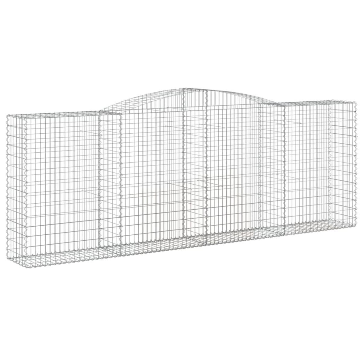 Cestas de gaviones 3 uds forma de arco hierro 400x50x140/160 cm