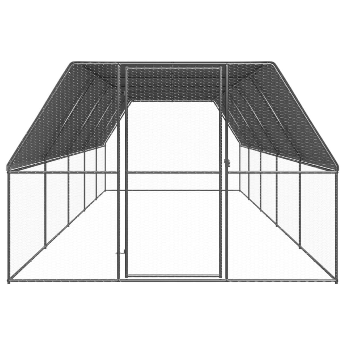 Jaula gallinero de exterior de acero galvanizado 3x10x2 m