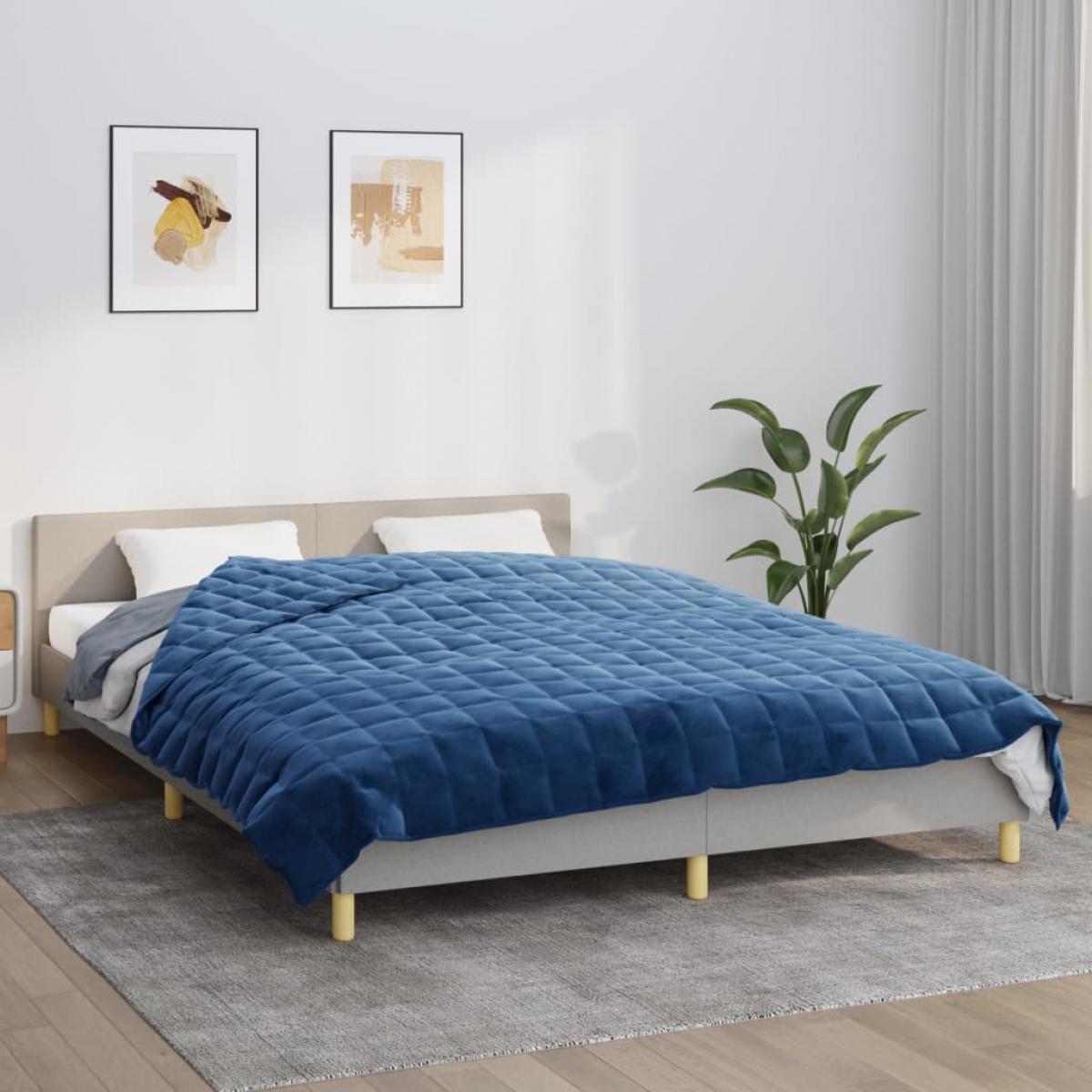Manta con peso tela azul 200x220 cm 9 kg