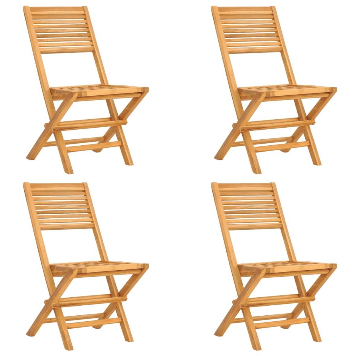 Sillas de jardín plegables 4 uds madera maciza teca 47x62x90 cm