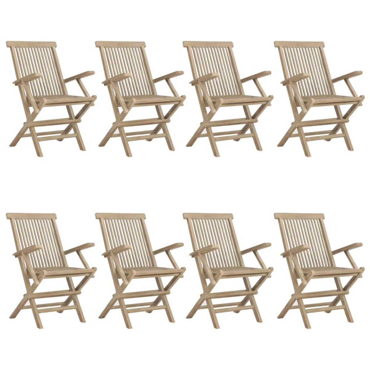 Sillas de jardín plegables 8 uds madera maciza teca 56x61x89 cm