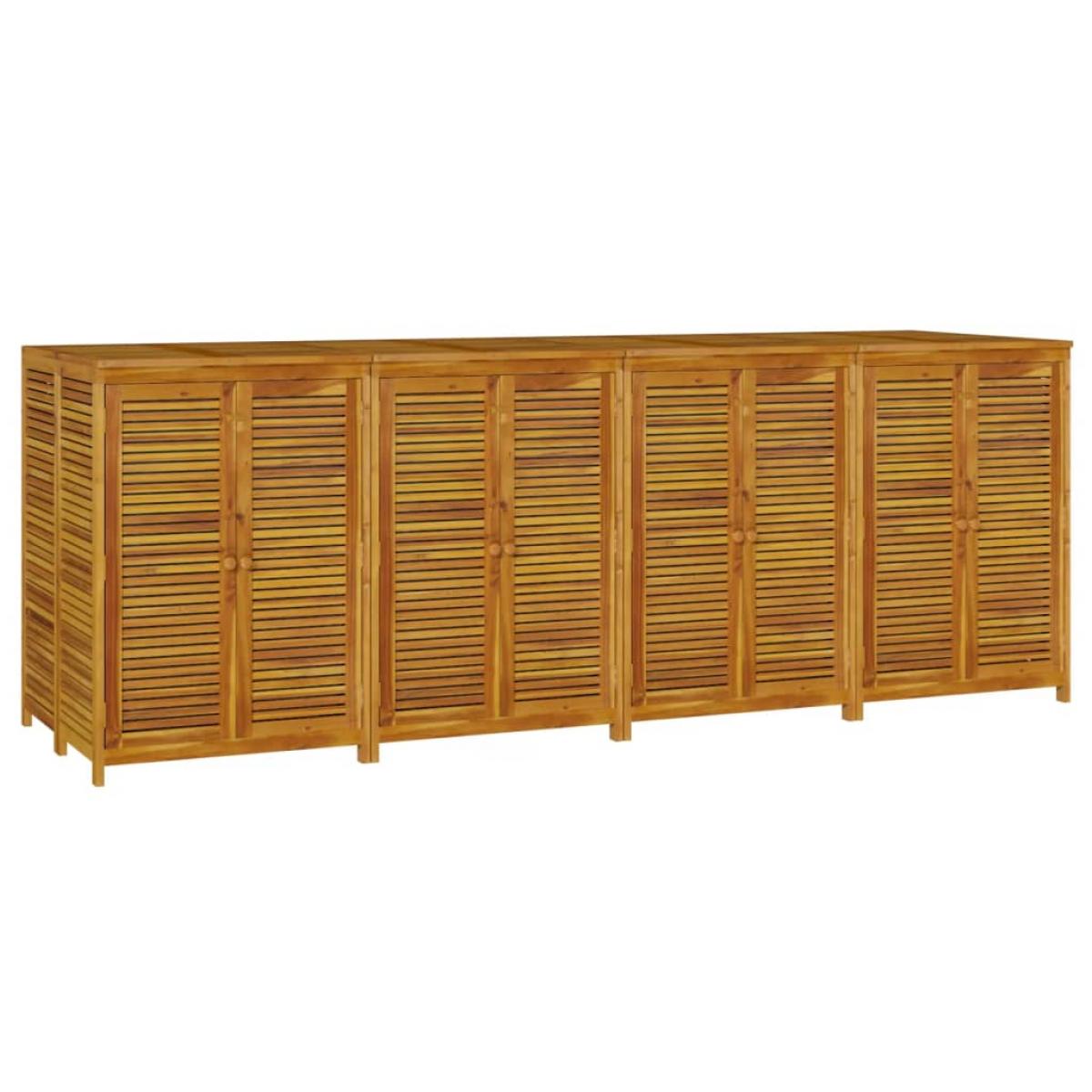 Caja de almacenaje de jardín madera maciza acacia 280x87x104 cm
