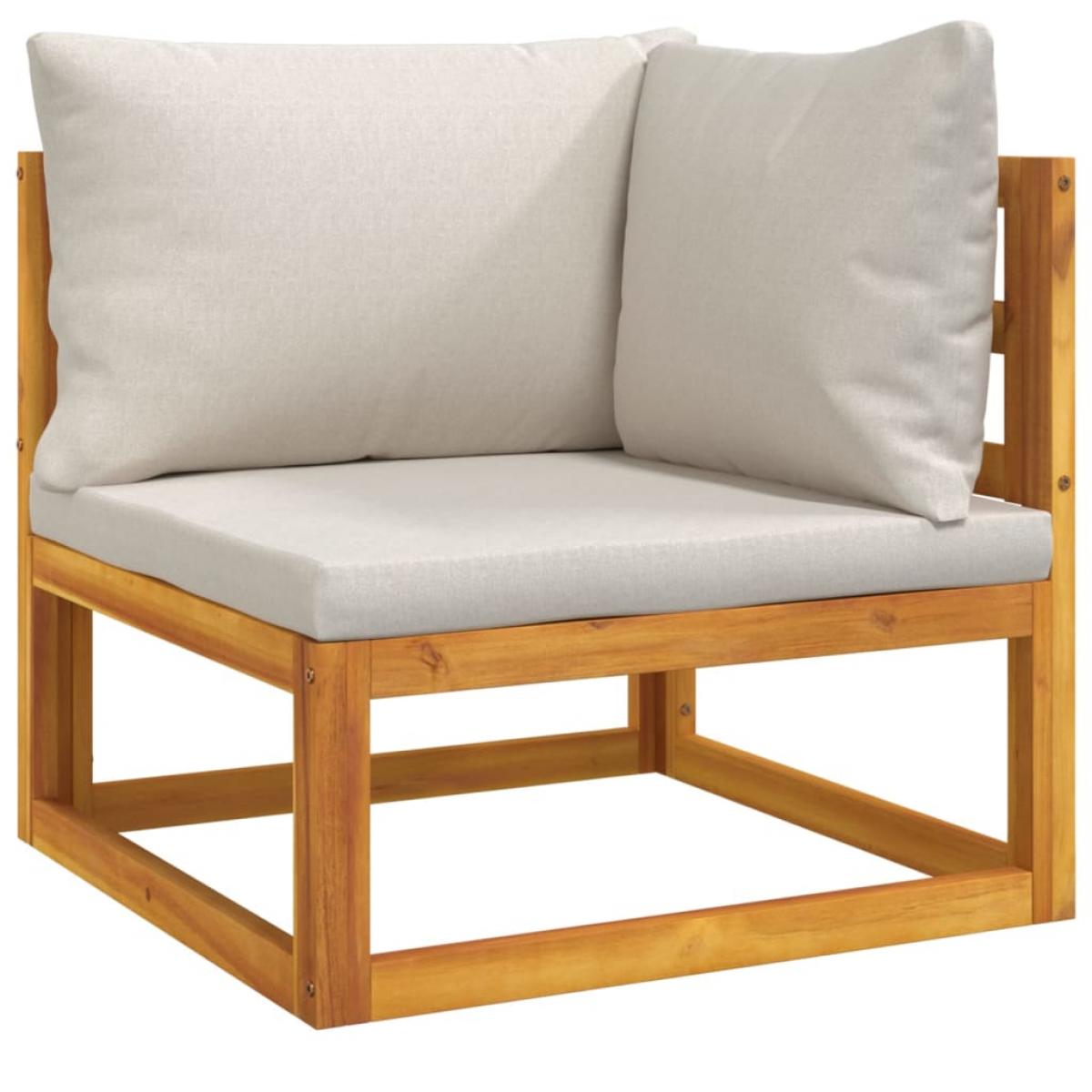 Set muebles jardín 10 pzas madera maciza y cojines gris claro