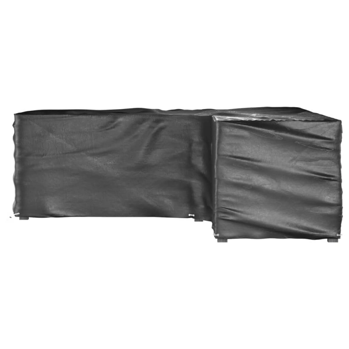 Fundas muebles jardín forma de L 2 uds 16 ojales 285x285x90 cm