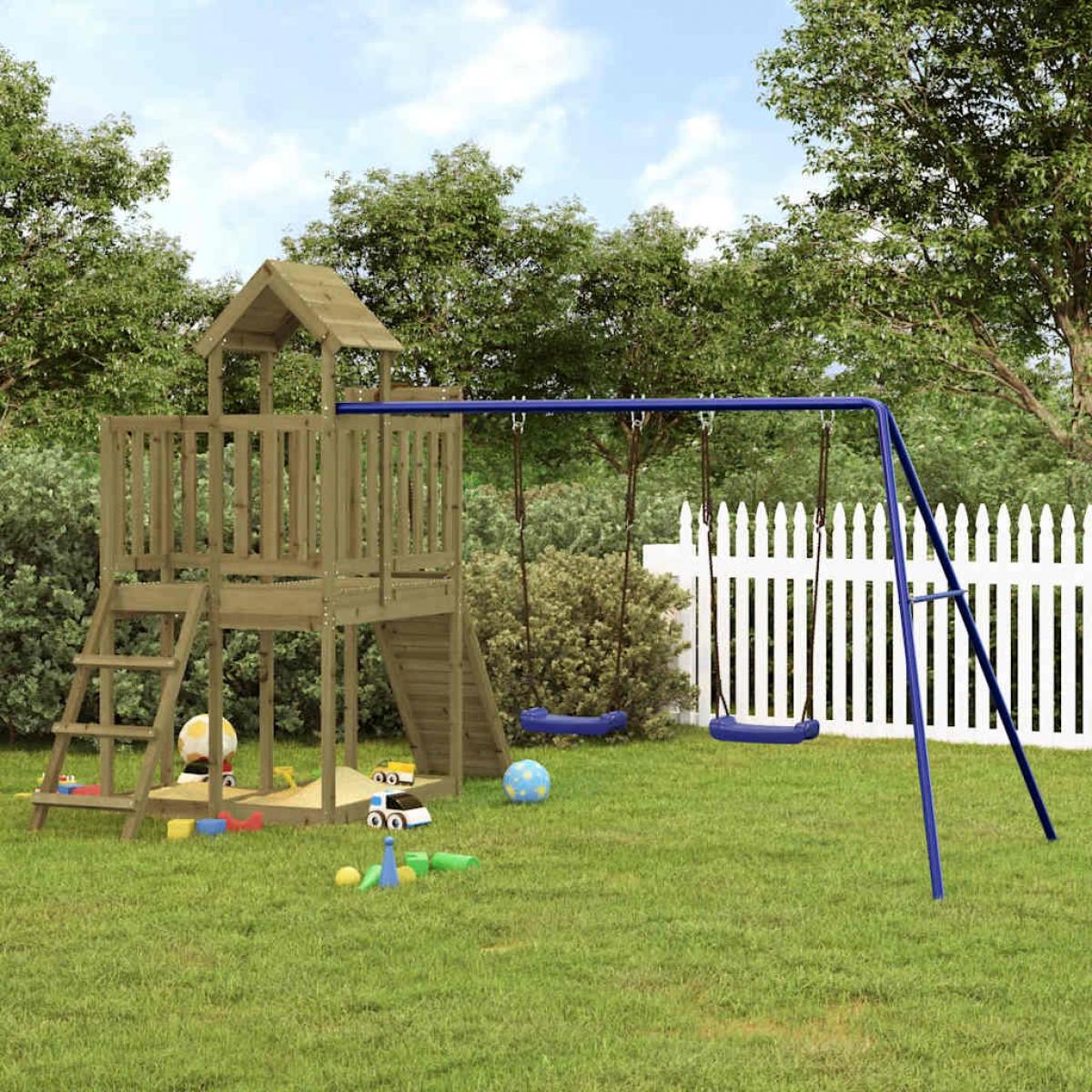 Parque infantil de exterior madera de pino impregnada