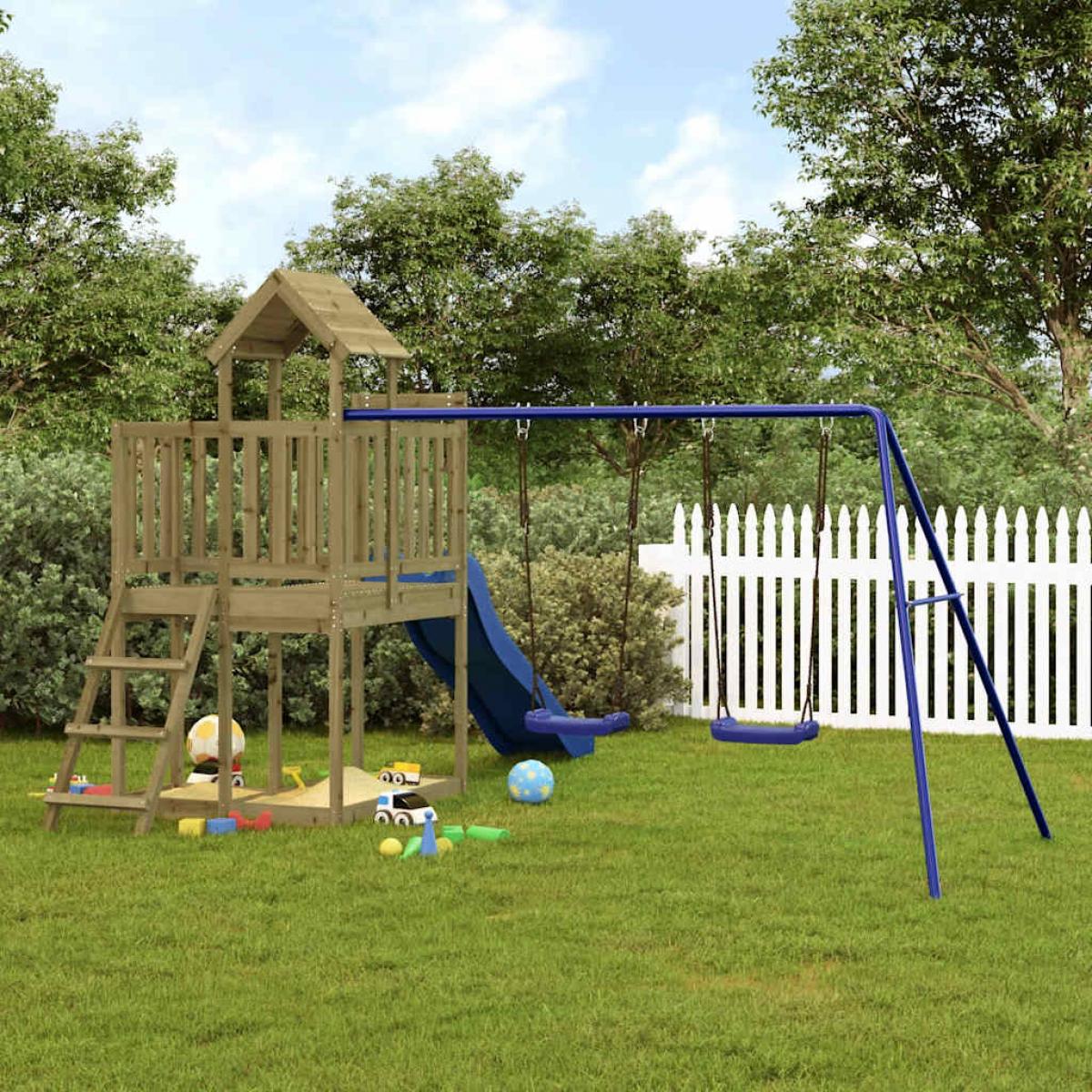 Parque infantil de exterior madera de pino impregnada