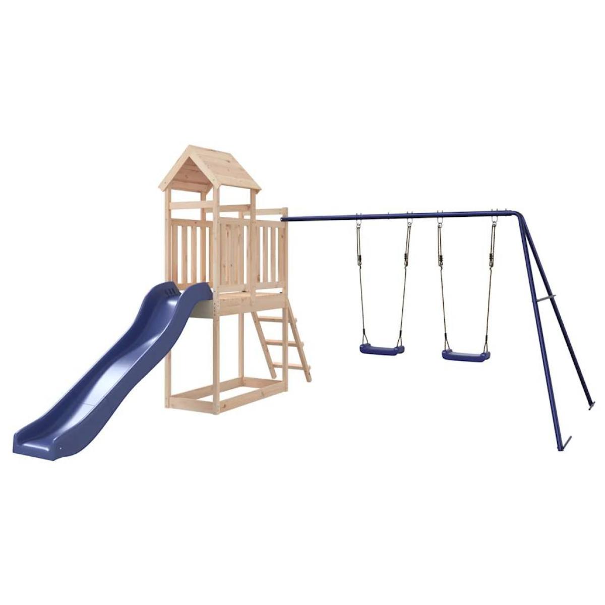 Parque infantil de exterior madera maciza de pino