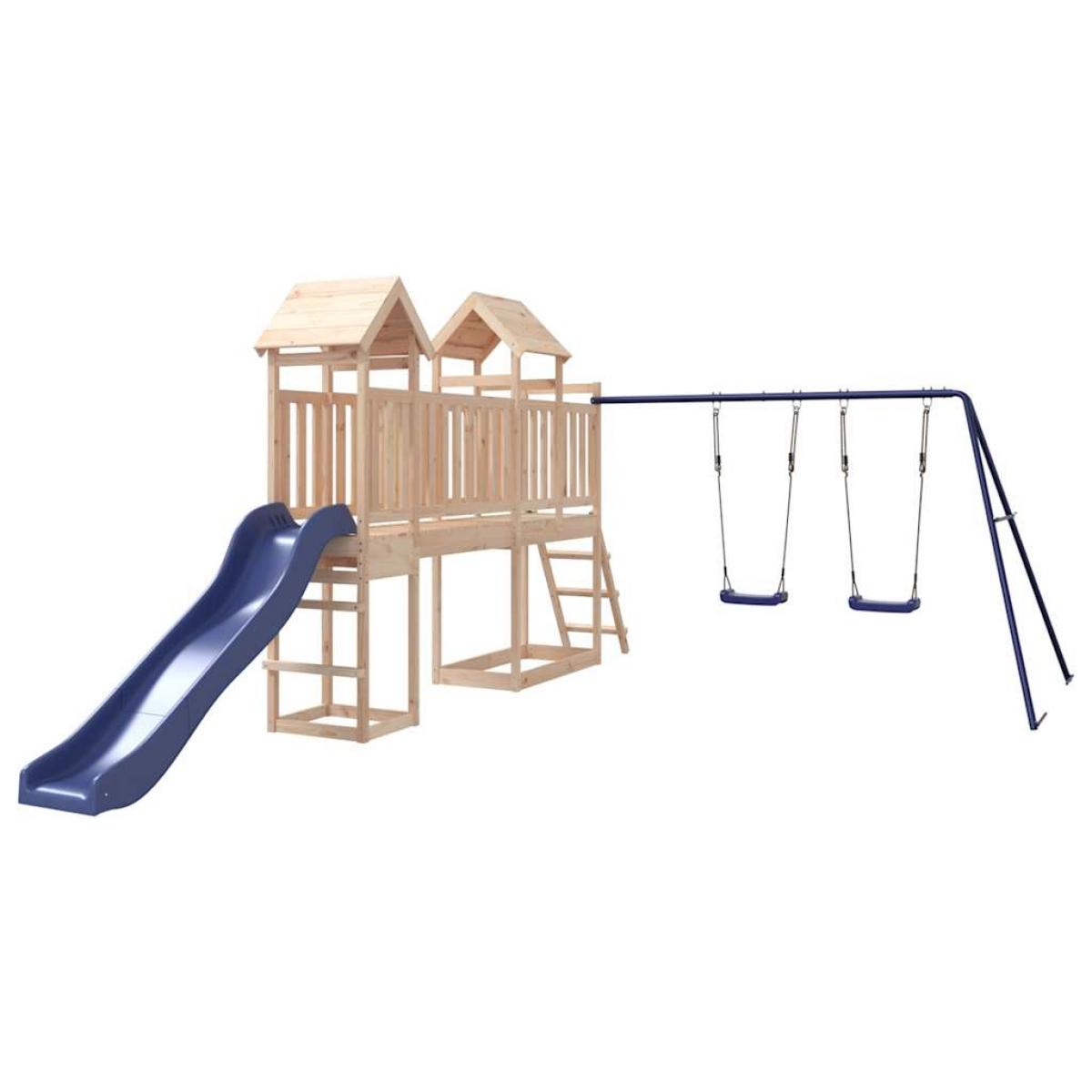 Parque infantil de exterior madera maciza de pino