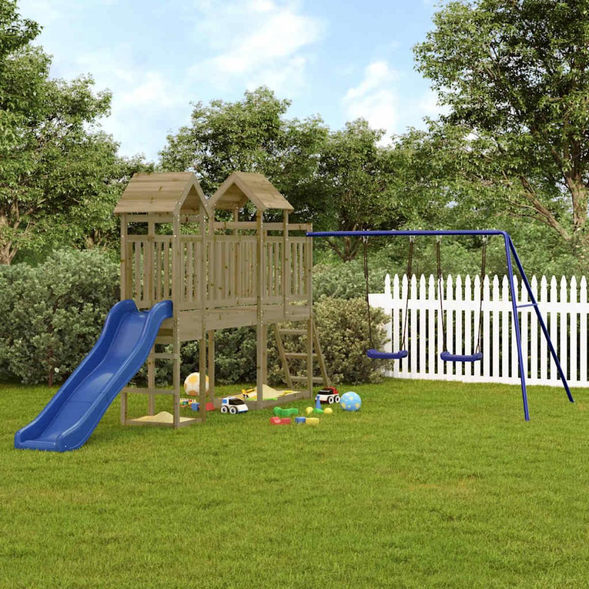 Parque infantil de exterior madera de pino impregnada