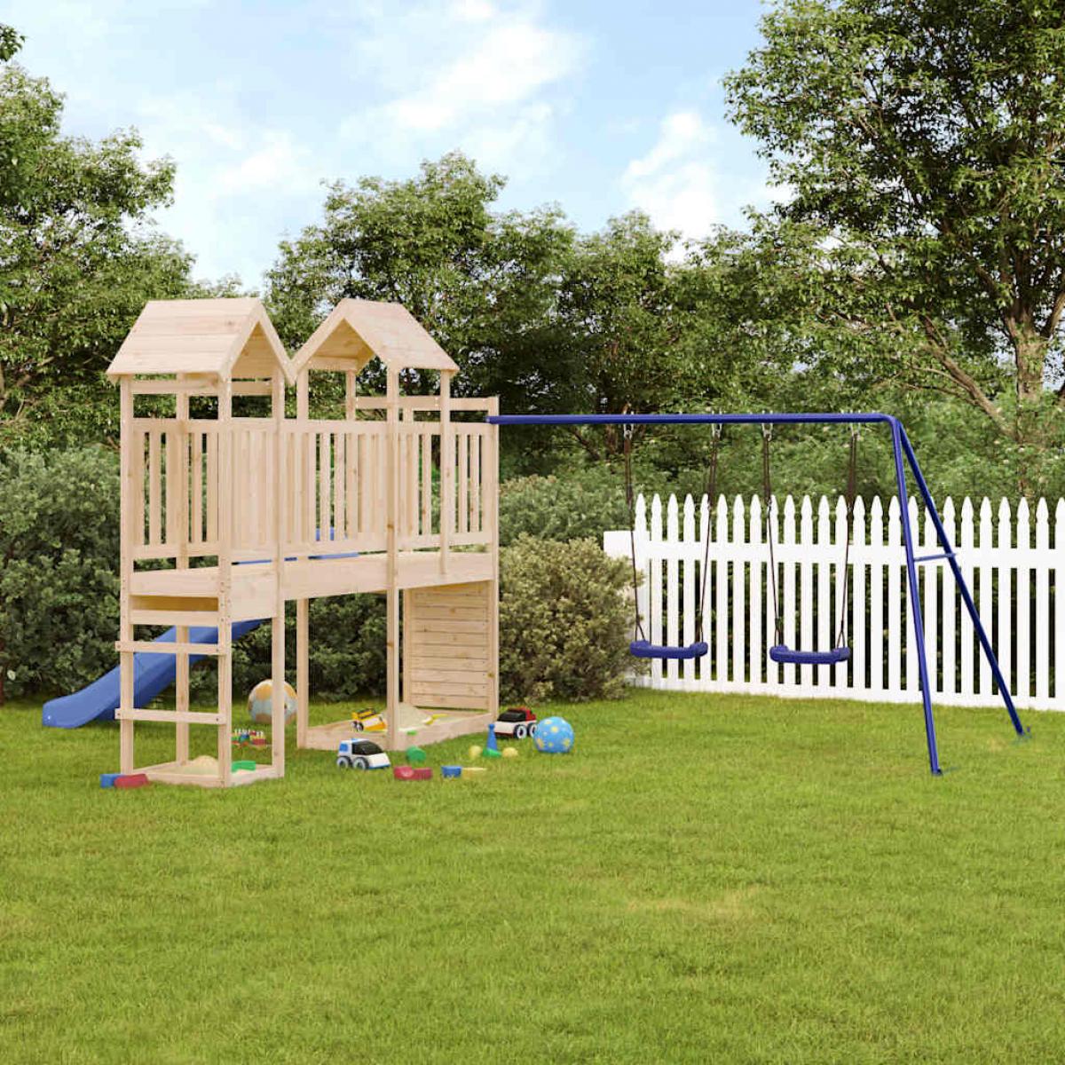 Parque infantil de exterior madera maciza de pino