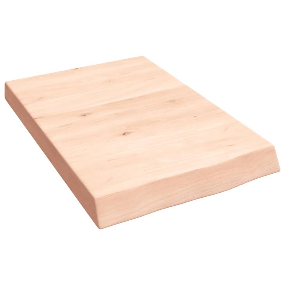 Encimera de baño madera maciza sin tratar 40x60x(2-6) cm