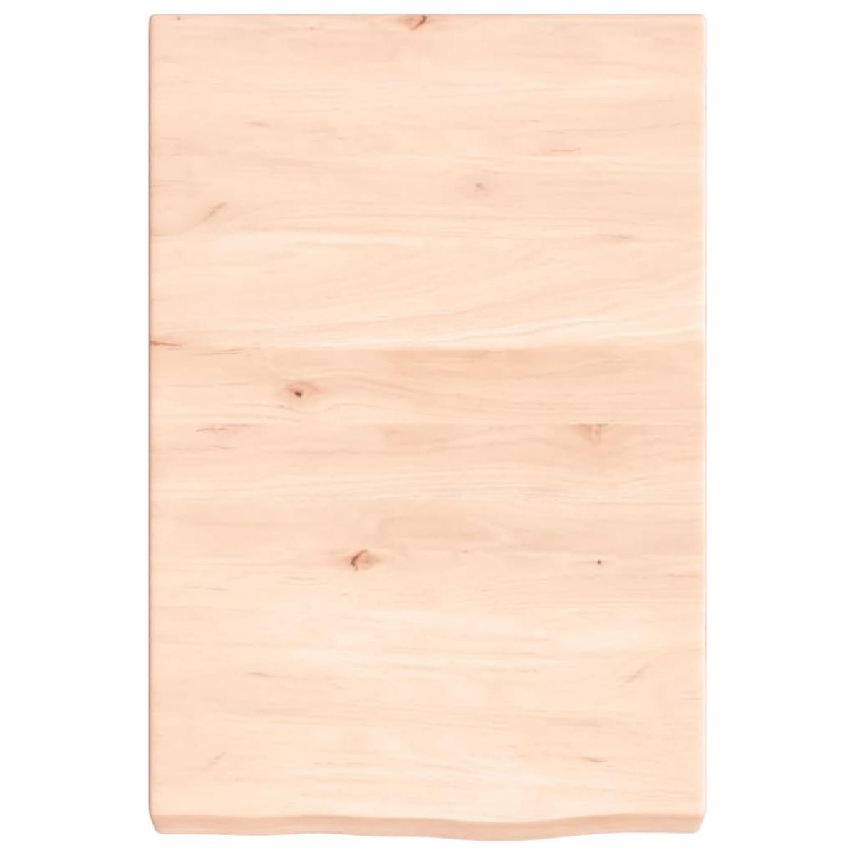 Encimera de baño madera maciza sin tratar 40x60x(2-6) cm