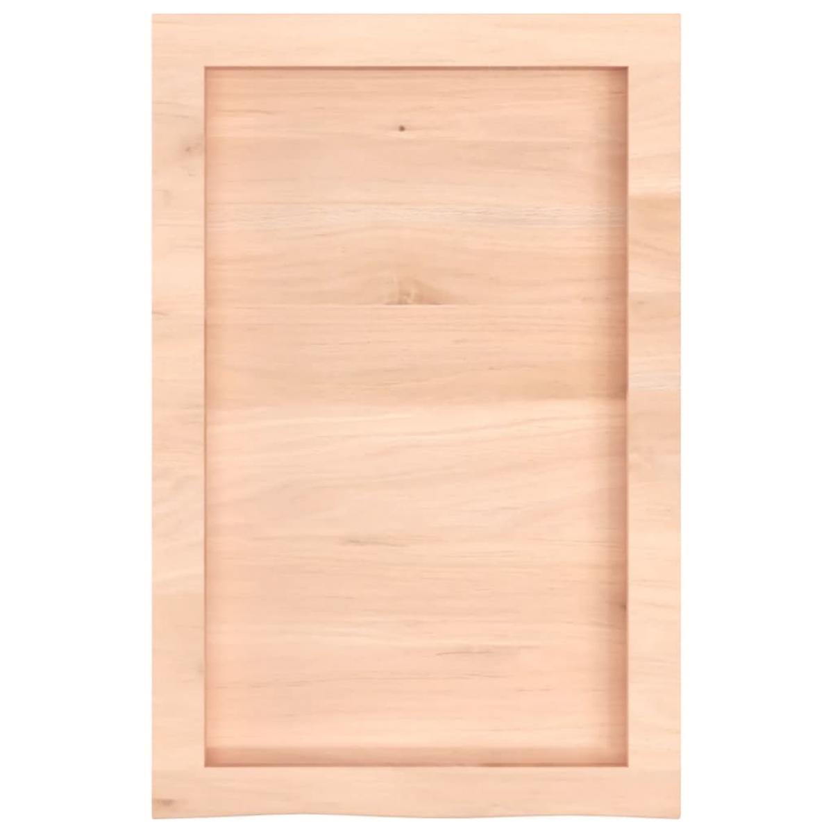 Encimera de baño madera maciza sin tratar 40x60x(2-6) cm