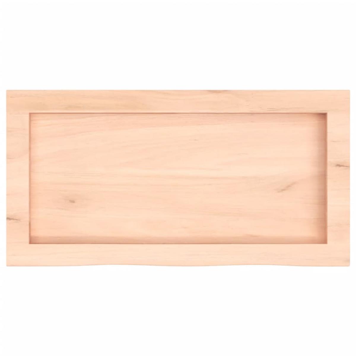 Encimera de baño madera maciza sin tratar 60x30x(2-4) cm