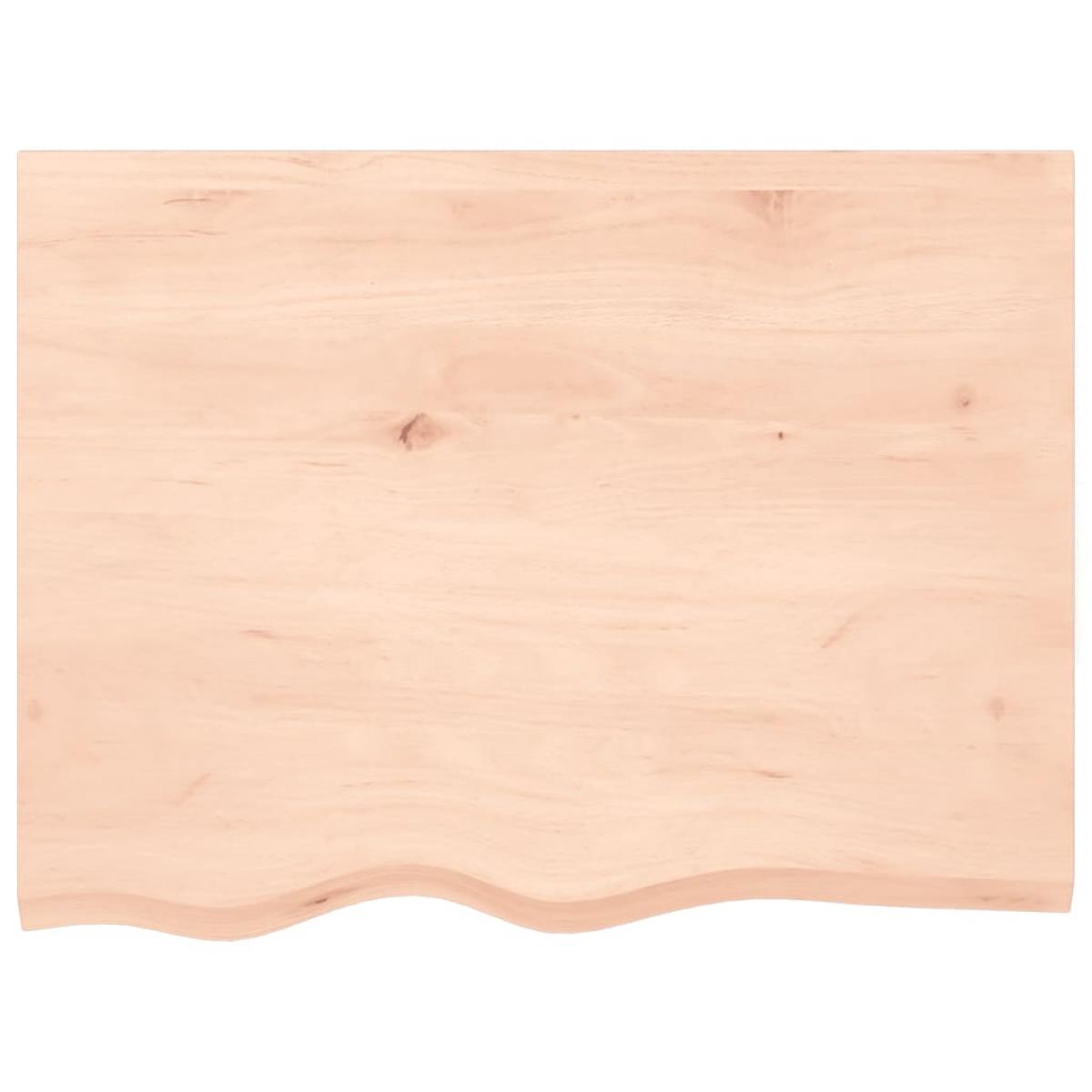 Encimera de baño madera maciza sin tratar 80x60x(2-4) cm