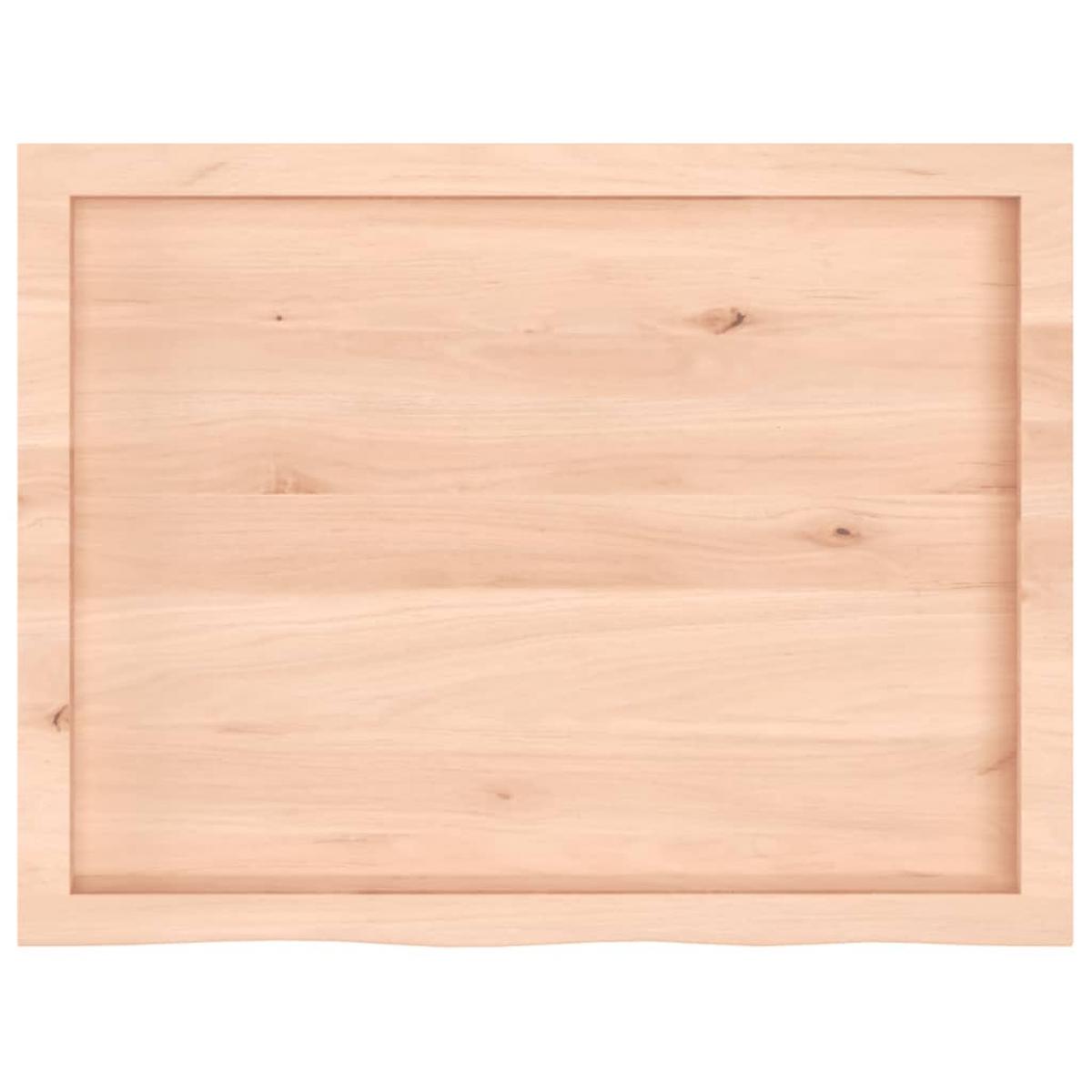 Encimera de baño madera maciza sin tratar 80x60x(2-4) cm