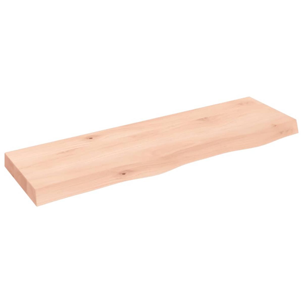 Encimera de baño madera maciza sin tratar 100x30x(2-6) cm