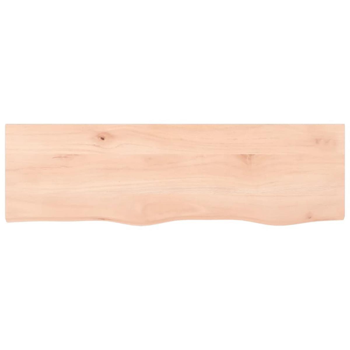 Encimera de baño madera maciza sin tratar 100x30x(2-6) cm
